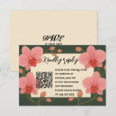 Jamais après Orchid QR Code carte RSVP (Devant / Derrière)