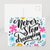 Jamais arrêter de rêver - carte postale positivité (Devant / Derrière)