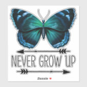 Jamais Augmenter Bleu Papillon Vinyl Sticker (Feuille)