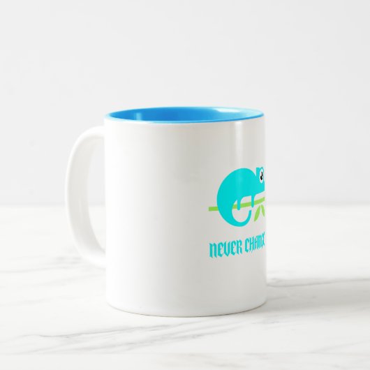 Jamais changer le chamillion turquoise Mug (Devant gauche)