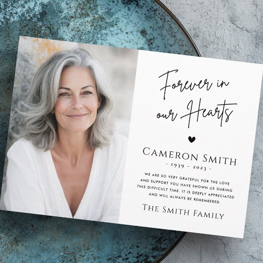 Jamais dans nos coeurs funéraire sympathie merci