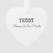 JAMAIS DANS NOS COEURS Pet Memorial PHOTO Keepsaké (dos)