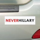 Jamais Hillary Bumper Sticker (Blanc) (En voiture)