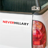 Jamais Hillary Bumper Sticker (Blanc) (Sur camion)