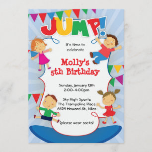 JAMAIS ! Invitation au trampoline Bounce House Gym