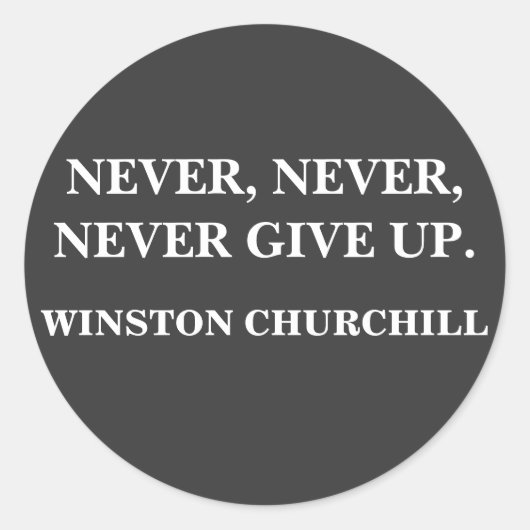 JAMAIS, NEVERGIE, WINSTON CHURCHILL - STICKER (Devant)