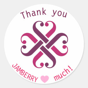 Jamberry bedankt dat je envelopzegels mailt ronde sticker