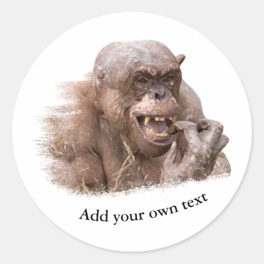 Jambo de haarloze Chimpansee Ronde Sticker (Voorkant)