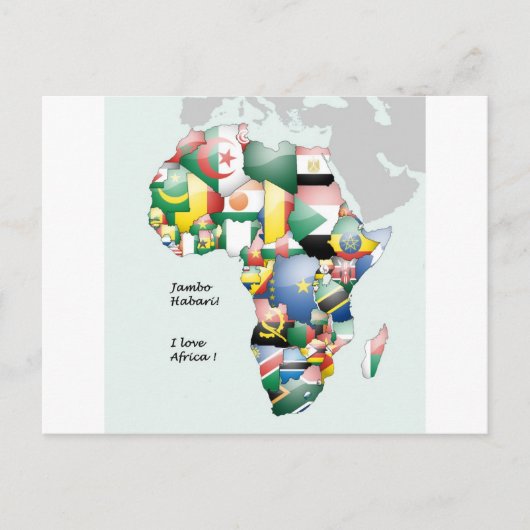 Jambo Habari Afrika! Ik hou van Afrika Briefkaart (Voorkant)