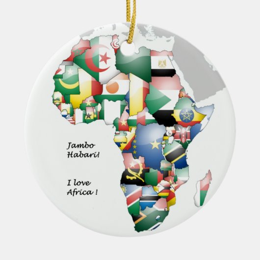 Jambo Habari Afrika! Ik hou van Afrika Keramisch Ornament (Voorkant)