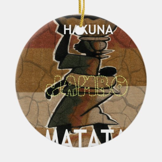Jambo Habari Hakuna Matata. Keramisch Ornament (Voorkant)