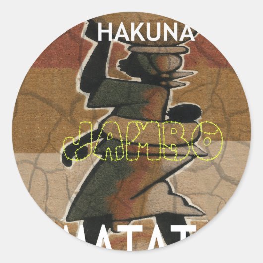 Jambo Habari Hakuna Matata. Ronde Sticker (Voorkant)