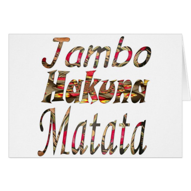 Jambo. Hakuna Matata (Voorkant Horizontaal)