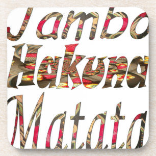 Jambo Hakuna Matata Afrikaanse  kunst Print Drankjes Onderzetter