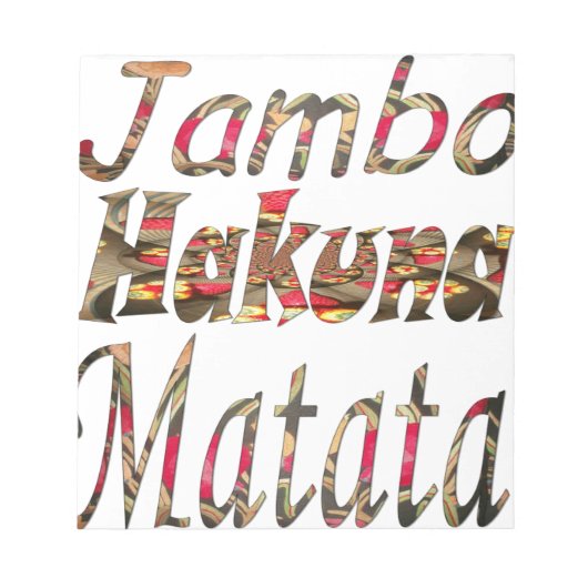 Jambo Hakuna Matata Afrikaanse  kunst Print Notitieblok (Voorkant)