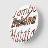 Jambo Hakuna Matata Afrikaanse kunst Print Ronde Klok (Hoek)