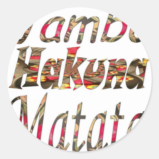 Jambo Hakuna Matata Afrikaanse kunst Print Ronde Sticker (Voorkant)