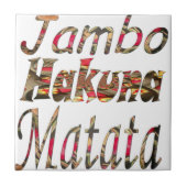 Jambo Hakuna Matata Afrikaanse kunst Print Tegeltje (Voorkant)