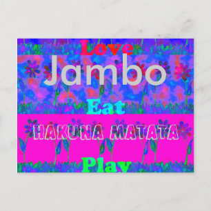 Jambo Hakuna Matata Aimer Manger Jouer Carte Posta