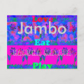 Jambo Hakuna Matata Amour Manger Jouer Carte Posta (Devant)