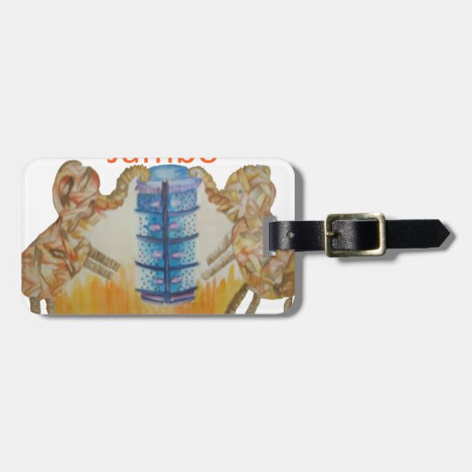 Jambo Jumbo Afrikaanse Kinder olifanten Art Print Bagagelabel (Voorkant horizontaal)