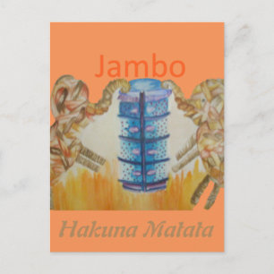 Jambo Jumbo Afrikaanse Kinder olifanten Art Print Briefkaart