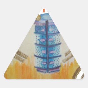 Jambo Jumbo Afrikaanse Kinder olifanten Art Print Driehoek Sticker