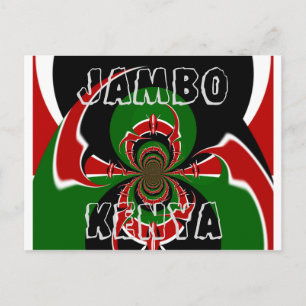 Jambo Kenya BLACK RED GREEN GRAPHICS HAKUNA MATATA Briefkaart