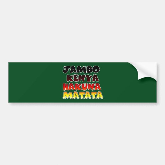 Jambo Kenya Hakuna Matata Bumpersticker (Voorkant)