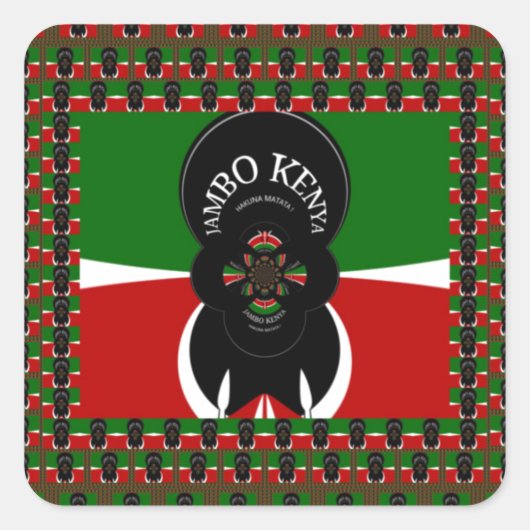 Jambo Kenya Kunstdruk Vierkante Sticker (Voorkant)