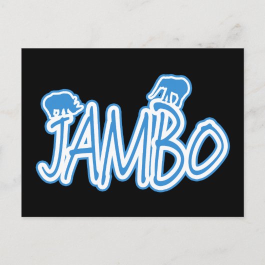 Jambo swhili Hallo blauw Briefkaart (Voorkant)