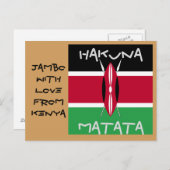 Jambo With Love From Kenya Hakuna Matata cartes po (Devant / Derrière)