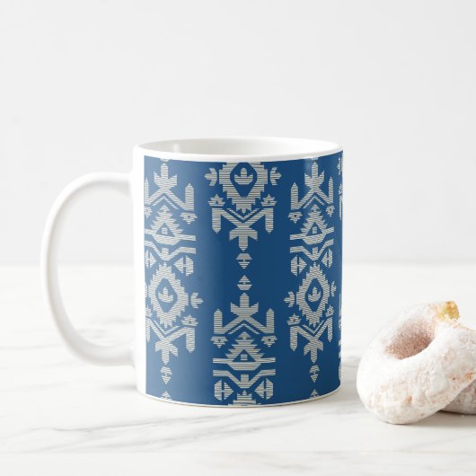 Jamdani Print Folk Pattern Koffiemok (Met donut)