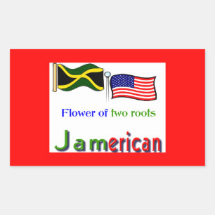 jamericaans rechthoekige sticker