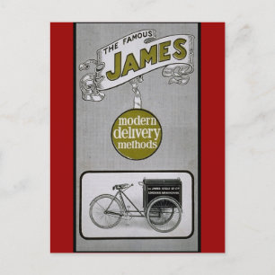 James 1913 Delivery Bicycle Advertisment Briefkaart