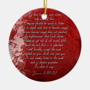 James 1:19 Scripture Gift Keramisch Ornament