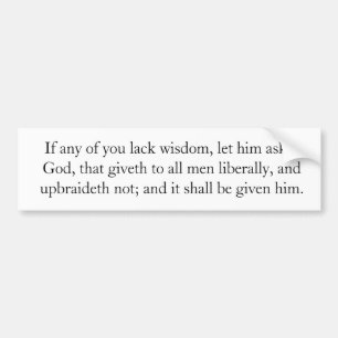James 1:5 bumpersticker