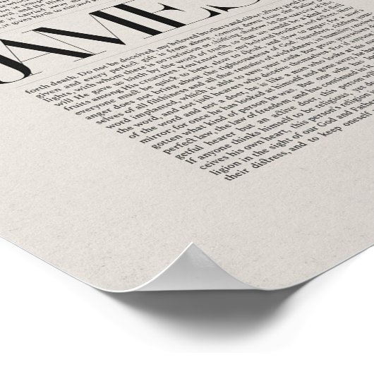 James 1 - Geloof en uithoudingsvermogen Bijbel Ver Poster (Hoek)