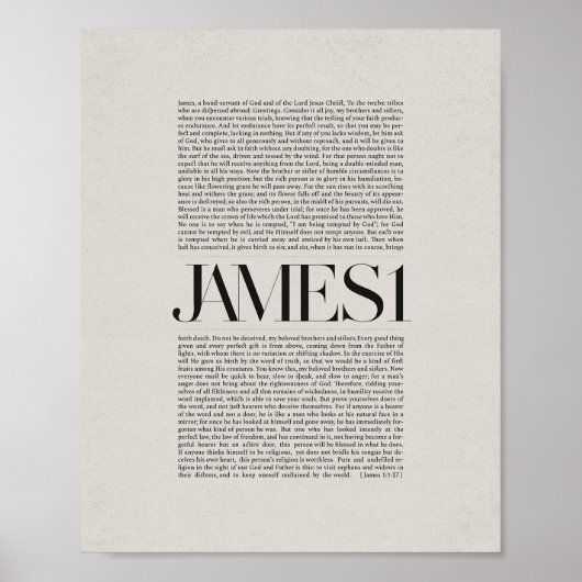 James 1 - Geloof en uithoudingsvermogen Bijbel Ver Poster (Voorkant)