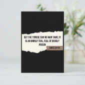 James 3:8 KJV Bible Verse Carte de voeux plat (Debout devant)