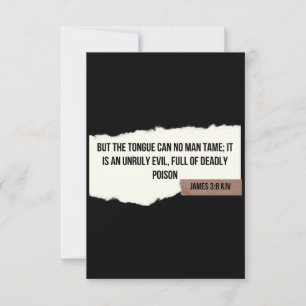 James 3:8 KJV Bijbel Vast Wenskaart Kaart