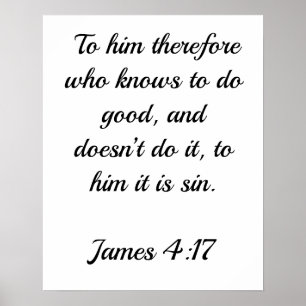 James 4:17 Poster sur le bon fonctionnement