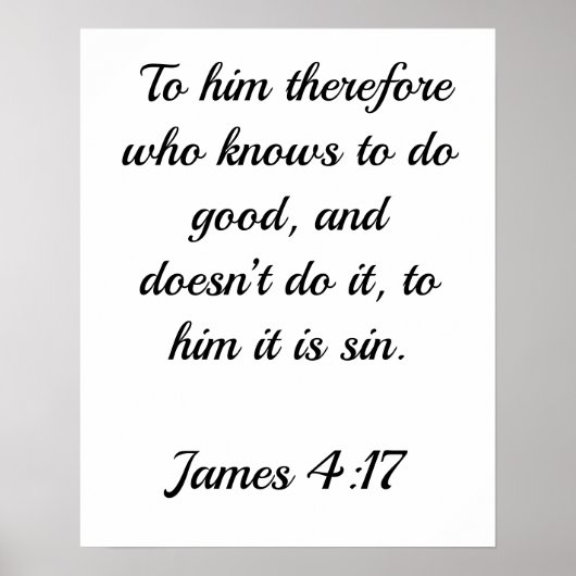 James 4:17 Poster sur le bon fonctionnement (Devant)