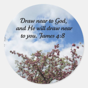 James 4:8 ronde sticker
