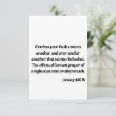 James 5:16 KJV Bible Scripture Carte de voeux (Debout devant)