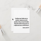James 5:16 KJV Bible Scripture Carte de voeux (Devant/Arrière en situation)