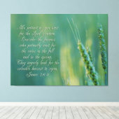 James 5:6-8 DoorzettingsInspirerend Canvas Afdruk (Insitu (Houten vloer))