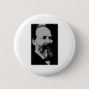 James A. Garfield silhouette Ronde Button 5,7 Cm