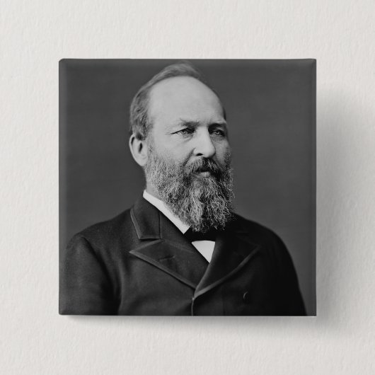 James A. Garfield Vierkante Button 5,1 Cm (Voorkant)