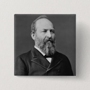 James A. Garfield Vierkante Button 5,1 Cm
